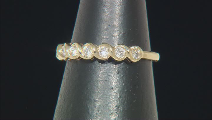 White Diamond 10k Yellow Gold Band Ring 0.25ctw Video Thumbnail