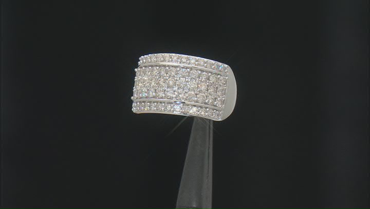 White diamond 14k White Gold Multi-Row Band Ring 1.50ctw Video Thumbnail
