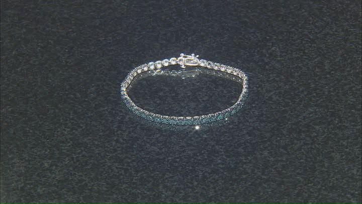 Blue Diamond Rhodium Over Sterling Silver Tennis Bracelet 1.00ctw Video Thumbnail