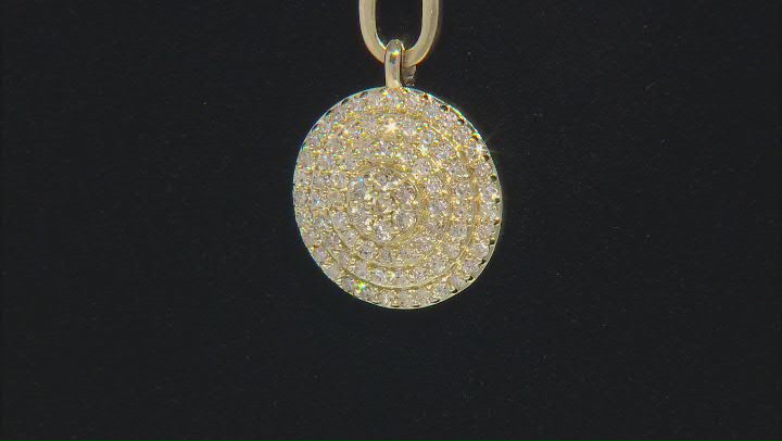 White Diamond 14k Yellow Gold Cluster Pendant With 20" Cable Chain 0.75ctw Video Thumbnail