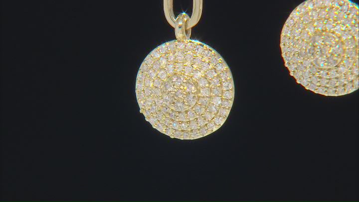White Diamond 14k Yellow Gold Cluster Earrings 0.75ctw Video Thumbnail