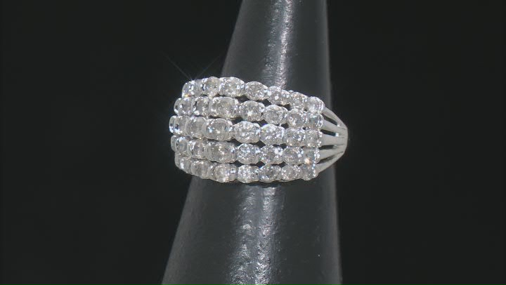 White Diamond 10k White Gold Multi-Row Ring 2.00ctw Video Thumbnail