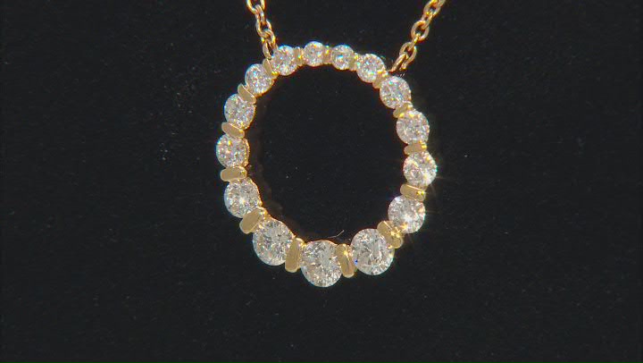 White Diamond I I1 I2 18k Yellow Gold Circle Necklace 0.50ctw Video Thumbnail