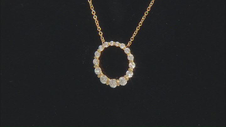White Diamond I I1 I2 18k Yellow Gold Circle Necklace 0.50ctw Video Thumbnail