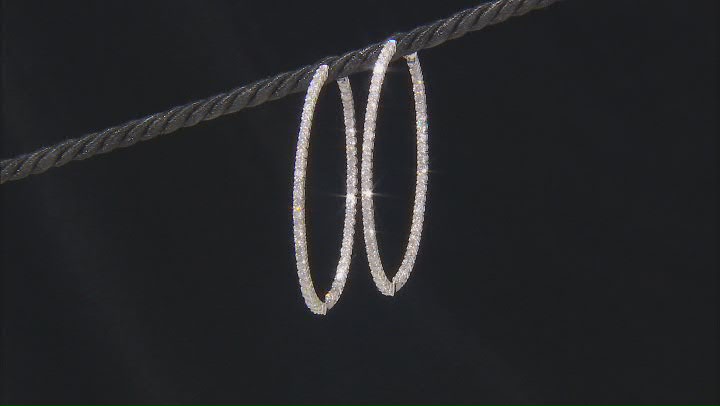 White Diamond 14k White Gold Inside-Out Hoop Earrings 5.00ctw Video Thumbnail