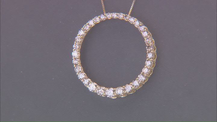 Candlelight Diamonds™ 10k Yellow Gold Circle Slide Pendant With 18" Box Chain 1.50ctw Video Thumbnail