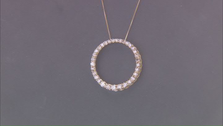 Candlelight Diamonds™ 10k Yellow Gold Circle Slide Pendant With 18" Box Chain 1.50ctw Video Thumbnail