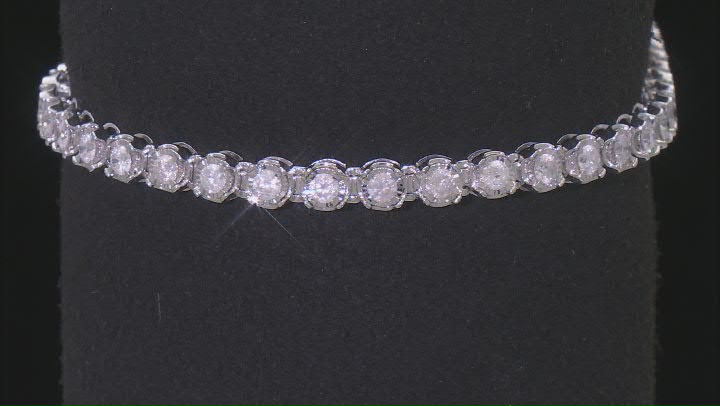 White Diamond 10k White Gold Tennis Bracelet 3.00ctw Video Thumbnail