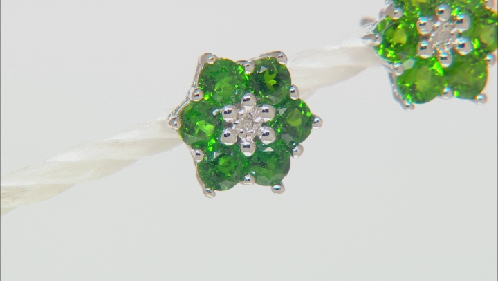 Green Chrome Diopside Rhodium Over Sterling Silver Earrings 1.41ctw Video Thumbnail