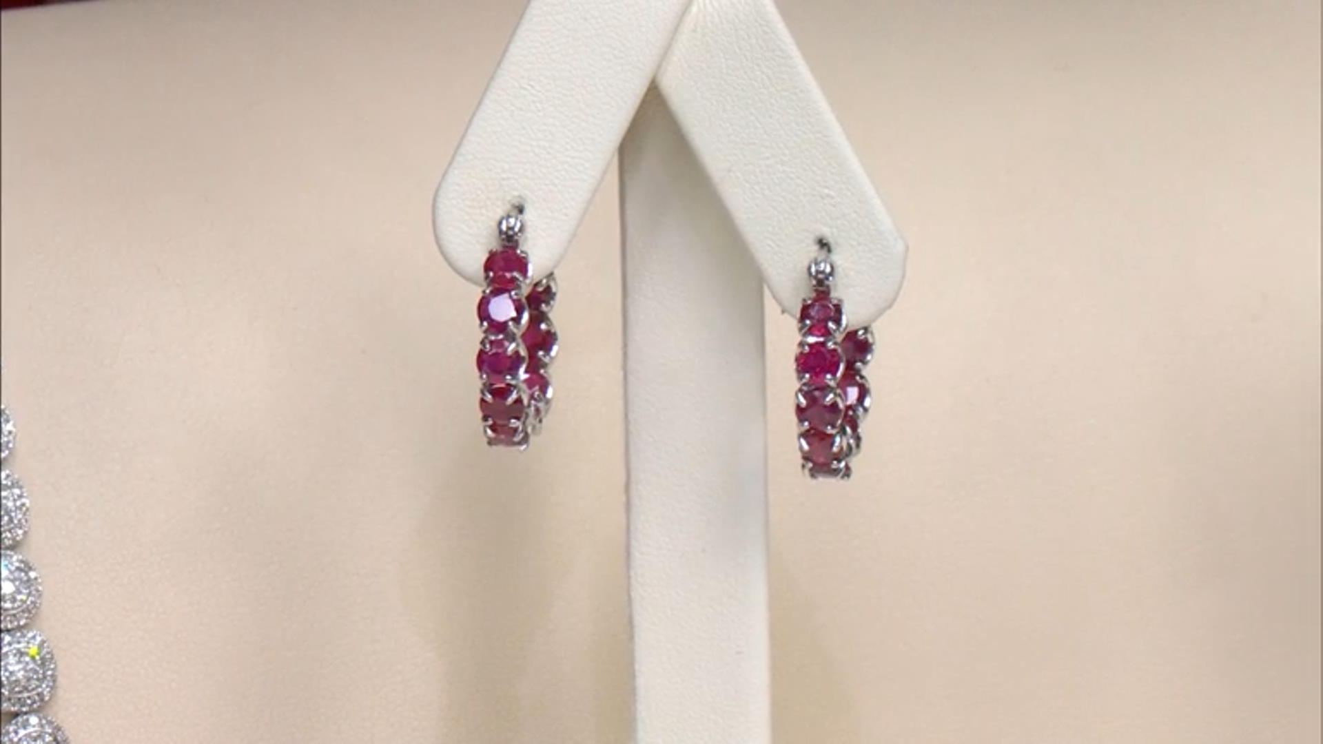 Mahaleo(R) Ruby Rhodium Over Sterling Silver inside/Outside Hoop Earrings 6.48ctw Video Thumbnail