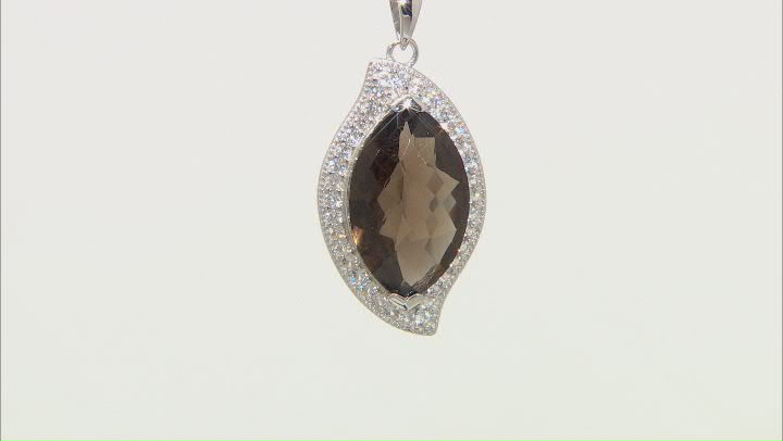 Brown Smoky Quartz Sterling Silver Pendant With Chain 8.49ctw Video Thumbnail