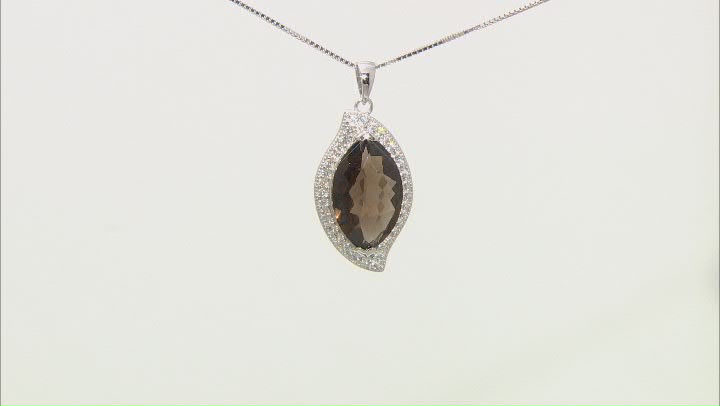 Brown Smoky Quartz Sterling Silver Pendant With Chain 8.49ctw Video Thumbnail