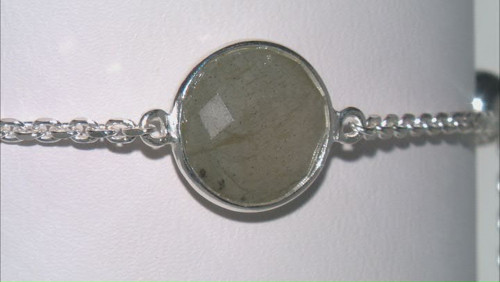 Gray Labradorite Sterling Silver Bracelet 4.22ct Video Thumbnail