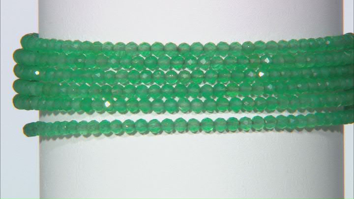 Green Onyx Stainless Steel Beaded Wrap Bracelet. Video Thumbnail