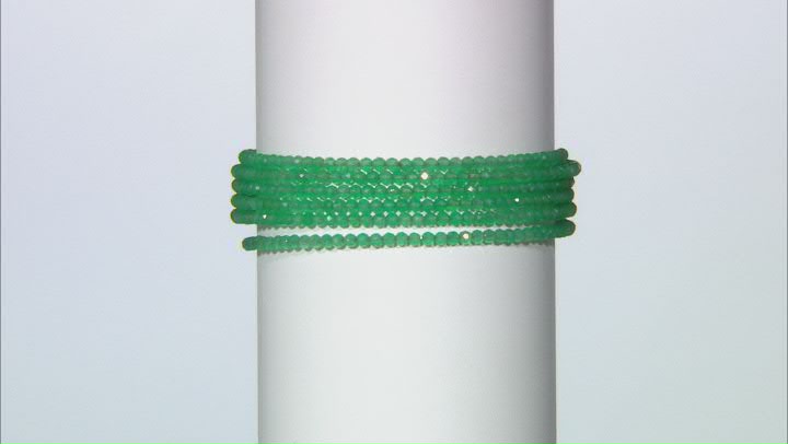 Green Onyx Stainless Steel Beaded Wrap Bracelet. Video Thumbnail