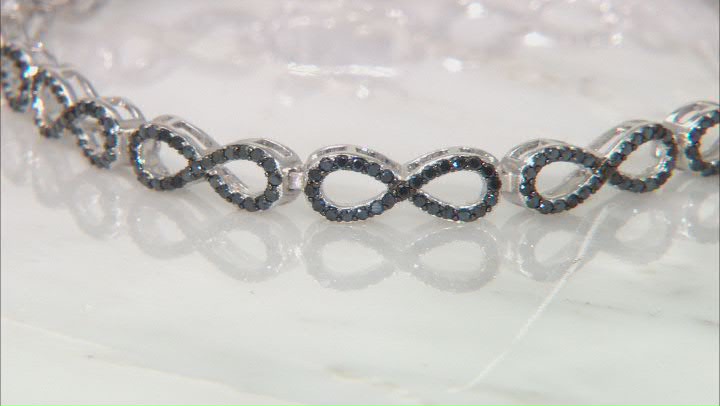 Black Spinel Rhodium Over Sterling Silver Bracelet. 1.95ctw Video Thumbnail