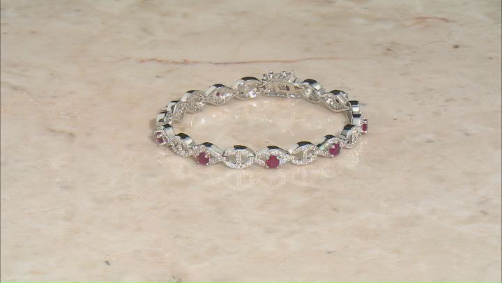 Red Mahaleo® Ruby Rhodium Over Sterling Silver Bracelet 5.25ctw