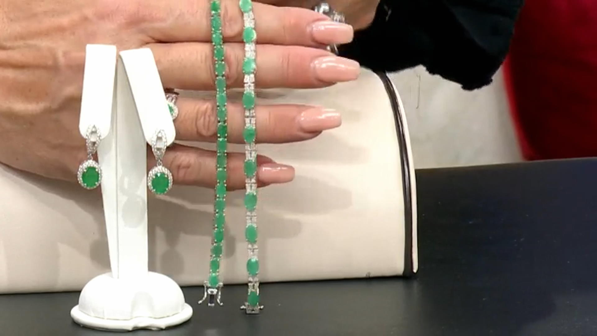 Green Emerald Rhodium Over Sterling Silver Tennis Bracelet 7.00ctw Video Thumbnail