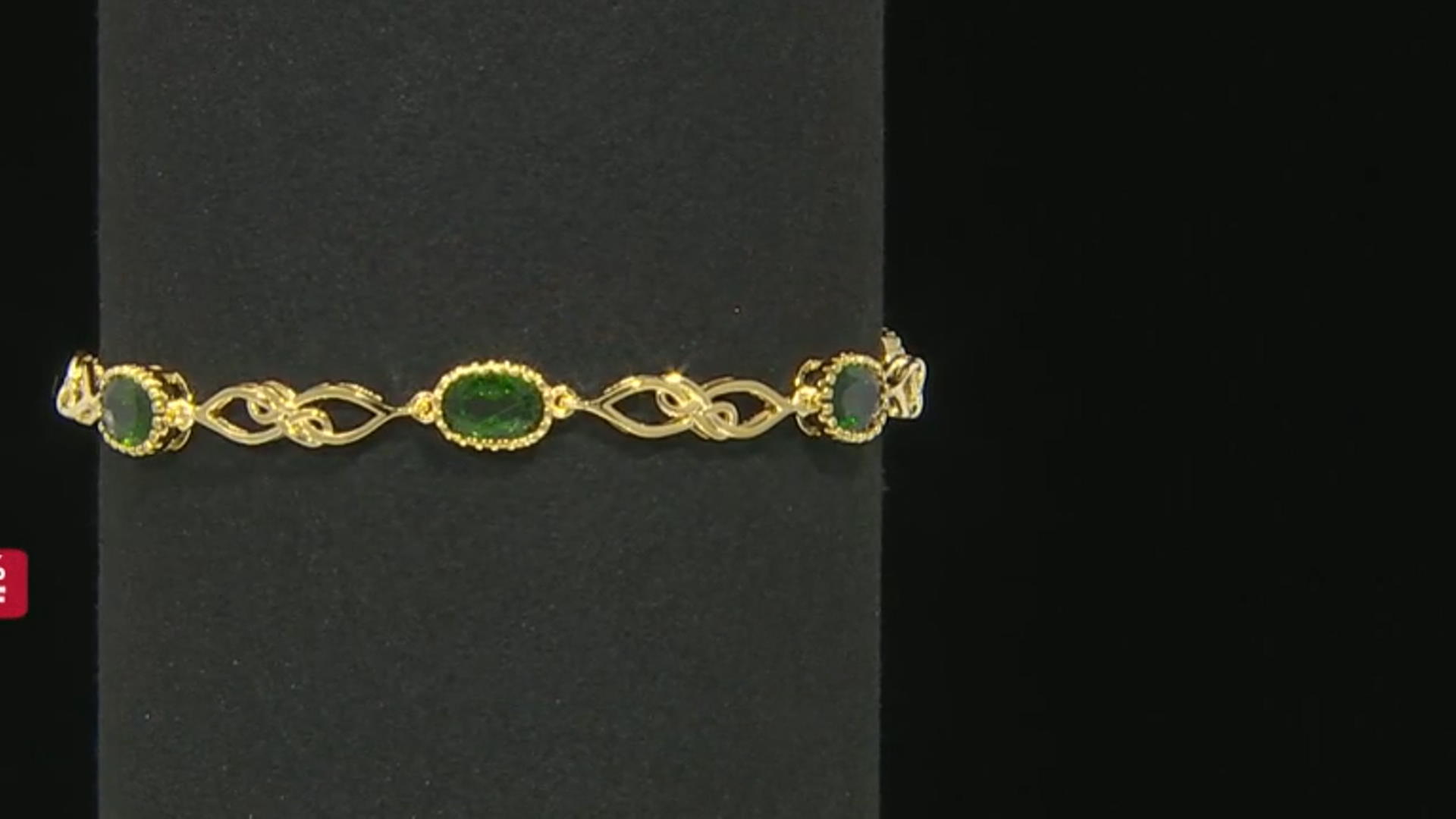 Green Chrome Diopside 18k Yellow Gold Over Sterling Silver Bracelet 4.30ctw Video Thumbnail