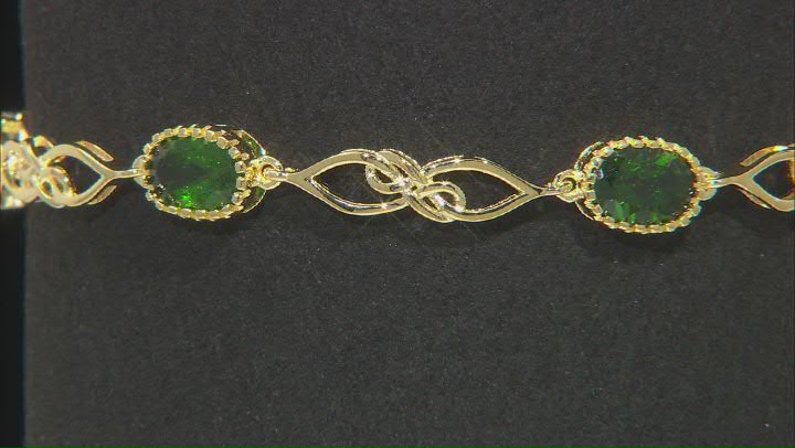 Green Chrome Diopside 18k Yellow Gold Over Sterling Silver Bracelet 4.30ctw Video Thumbnail