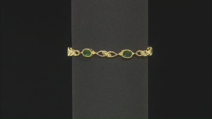 Green Chrome Diopside 18k Yellow Gold Over Sterling Silver Bracelet 4.30ctw Video Thumbnail