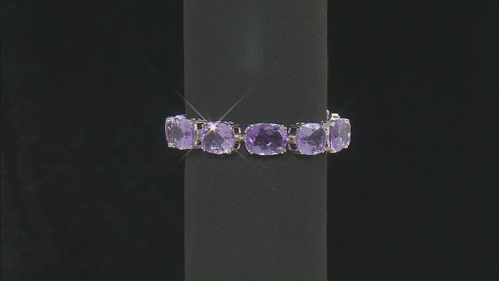 Purple Amethyst Platinum Over Sterling Silver Tennis Bracelet 54.00ctw Video Thumbnail