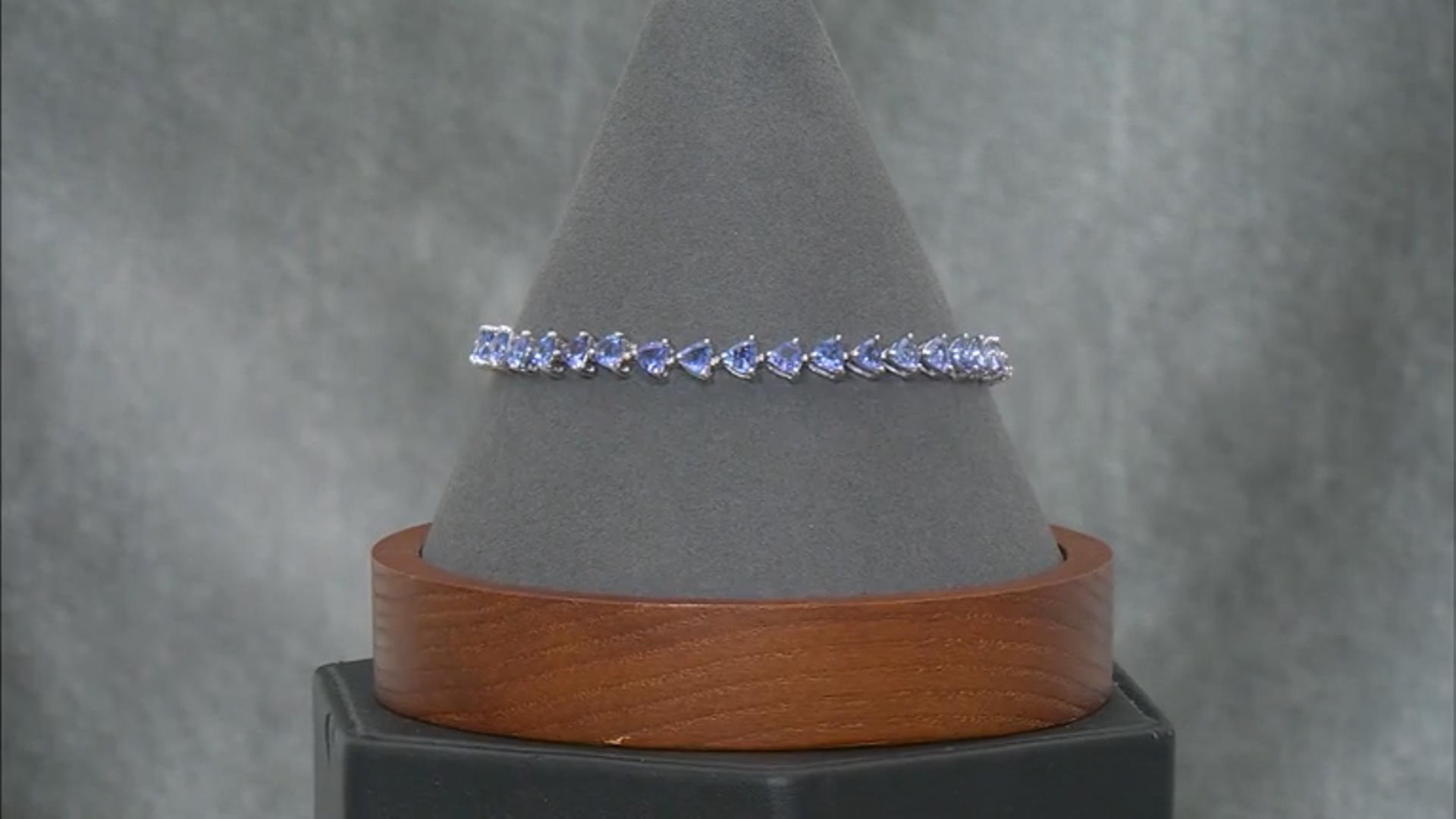 Blue Tanzanite Rhodium Over Sterling Silver Tennis Bracelet 7.92ctw Video Thumbnail