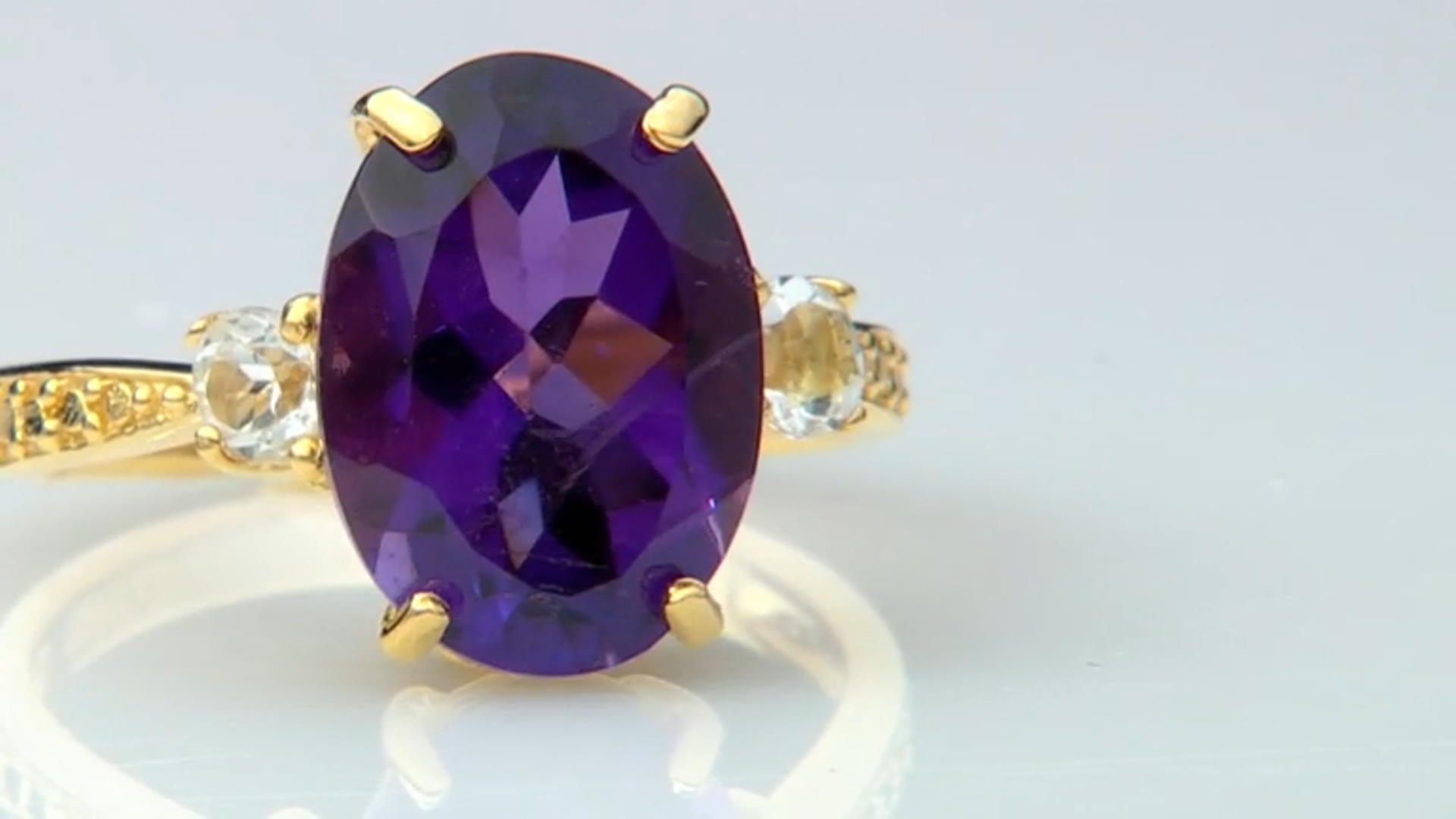 Amethyst 18K Yellow Gold Over Sterling Silver Ring 6.50ctw Video Thumbnail