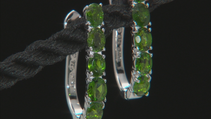 Chrome Diopside Rhodium Over Sterling Silver Earrings 2.00ctw Video Thumbnail