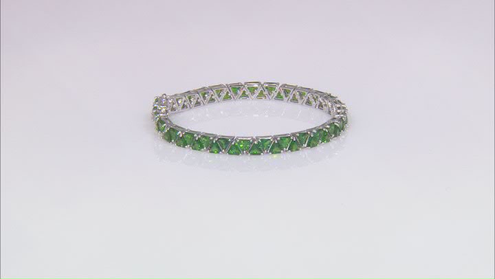 Chrome Diopside Rhodium Over Sterling Silver Tennis Bracelet 12.50ctw Video Thumbnail