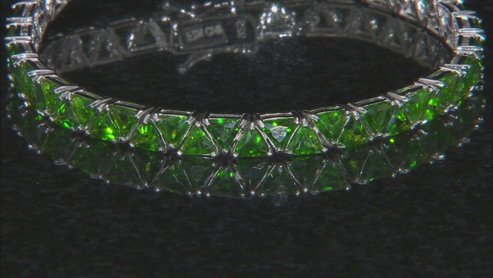 Chrome Diopside Rhodium Over Sterling Silver Tennis Bracelet 12.50ctw Video Thumbnail