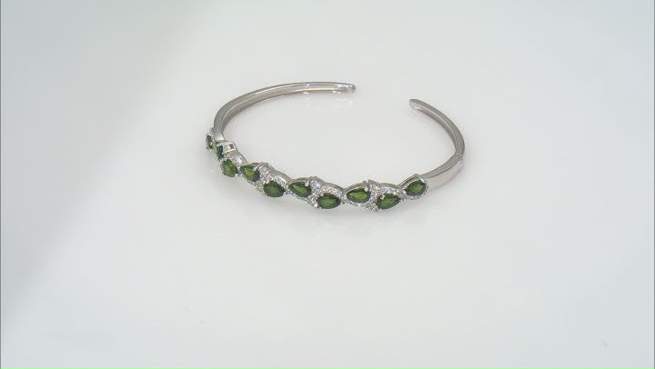 Chrome Diopside Rhodium Over Sterling Silver Cuff Bracelet Video Thumbnail