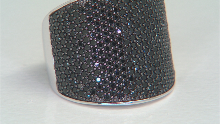 Black Spinel Rhodium Over Sterling Silver Cluster Ring 2.75ctw Video Thumbnail