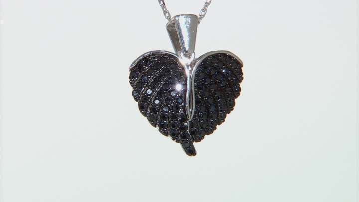 Black Spinel Rhodium Over Sterling Silver Pendant With Chain 0.68ctw Video Thumbnail