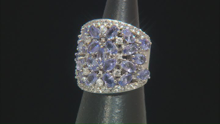 Tanzanite Rhodium Over Sterling Silver Ring 5.75ctw Video Thumbnail