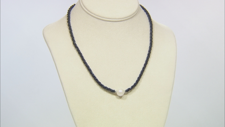 Black Spinel Rhodium Over Sterling Silver Necklace Approximately 50.00ctw Video Thumbnail
