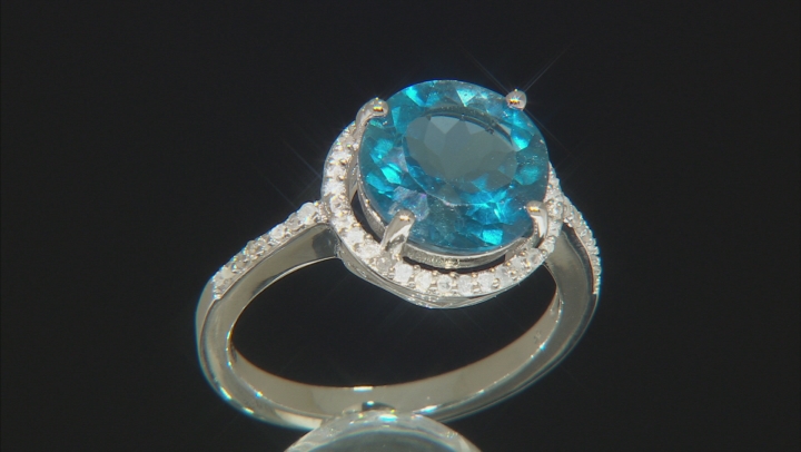 London Blue Topaz Rhodium Over Sterling Silver Ring 3.65ctw Video Thumbnail