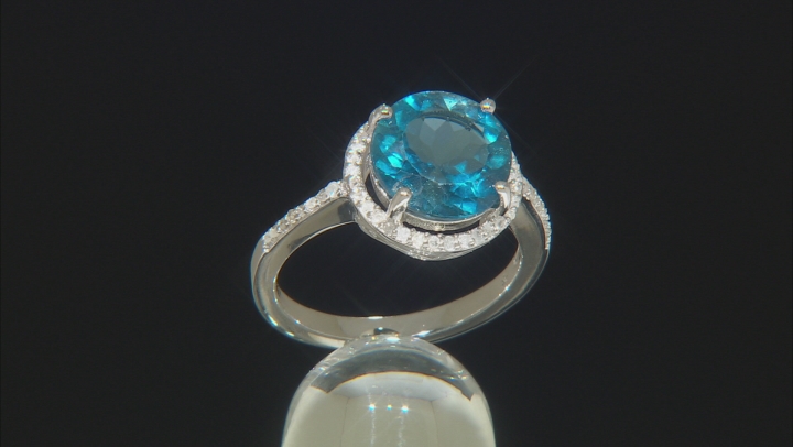 London Blue Topaz Rhodium Over Sterling Silver Ring 3.65ctw Video Thumbnail