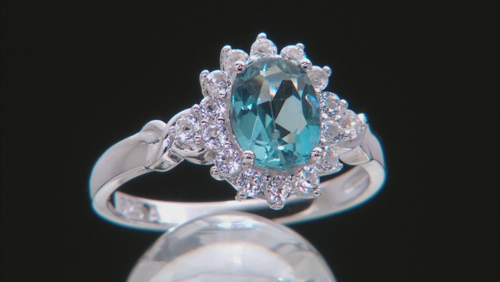 London Blue Topaz Rhodium Over Sterling Silver Ring 2.00ctw Video Thumbnail
