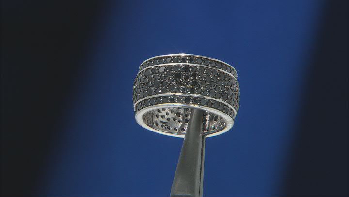 Black Spinel Rhodium Over Silver Ring 3.72ctw Video Thumbnail