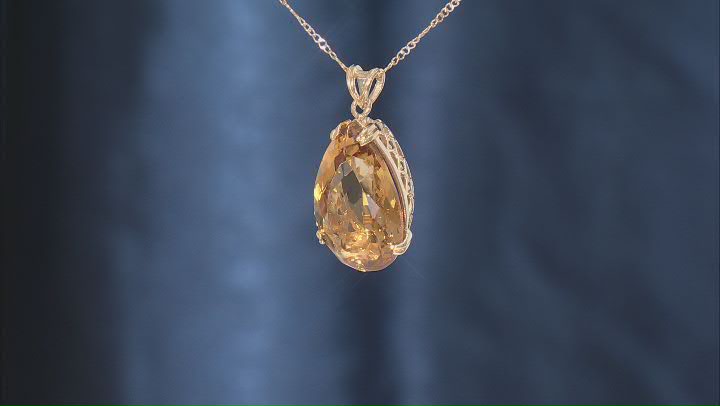 Citrine 18k Yellow Gold Over Silver Pendant with Chain 20.26ctw Video Thumbnail