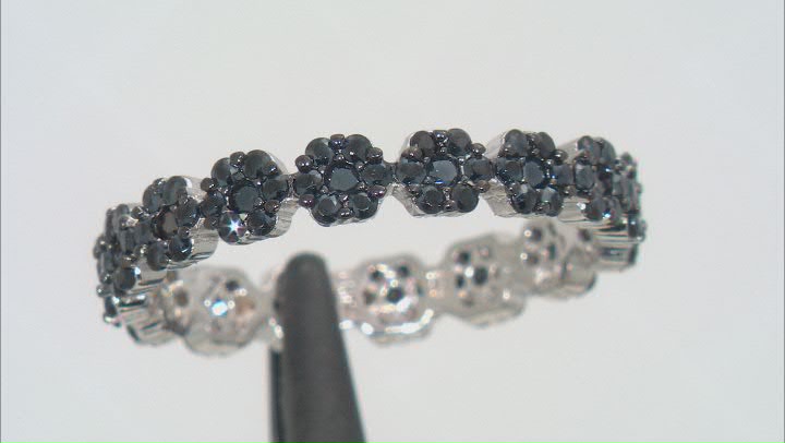 Black Spinel  Rhodium Over Silver Ring 1.37ctw Video Thumbnail