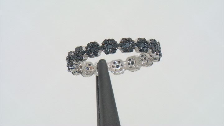 Black Spinel  Rhodium Over Silver Ring 1.37ctw Video Thumbnail