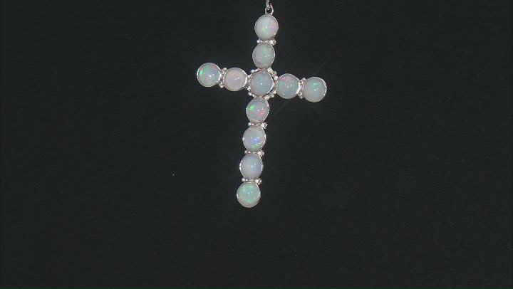 Ethiopian Opal Rhodium Over Sterling Silver 18" Pendant with Chain Video Thumbnail