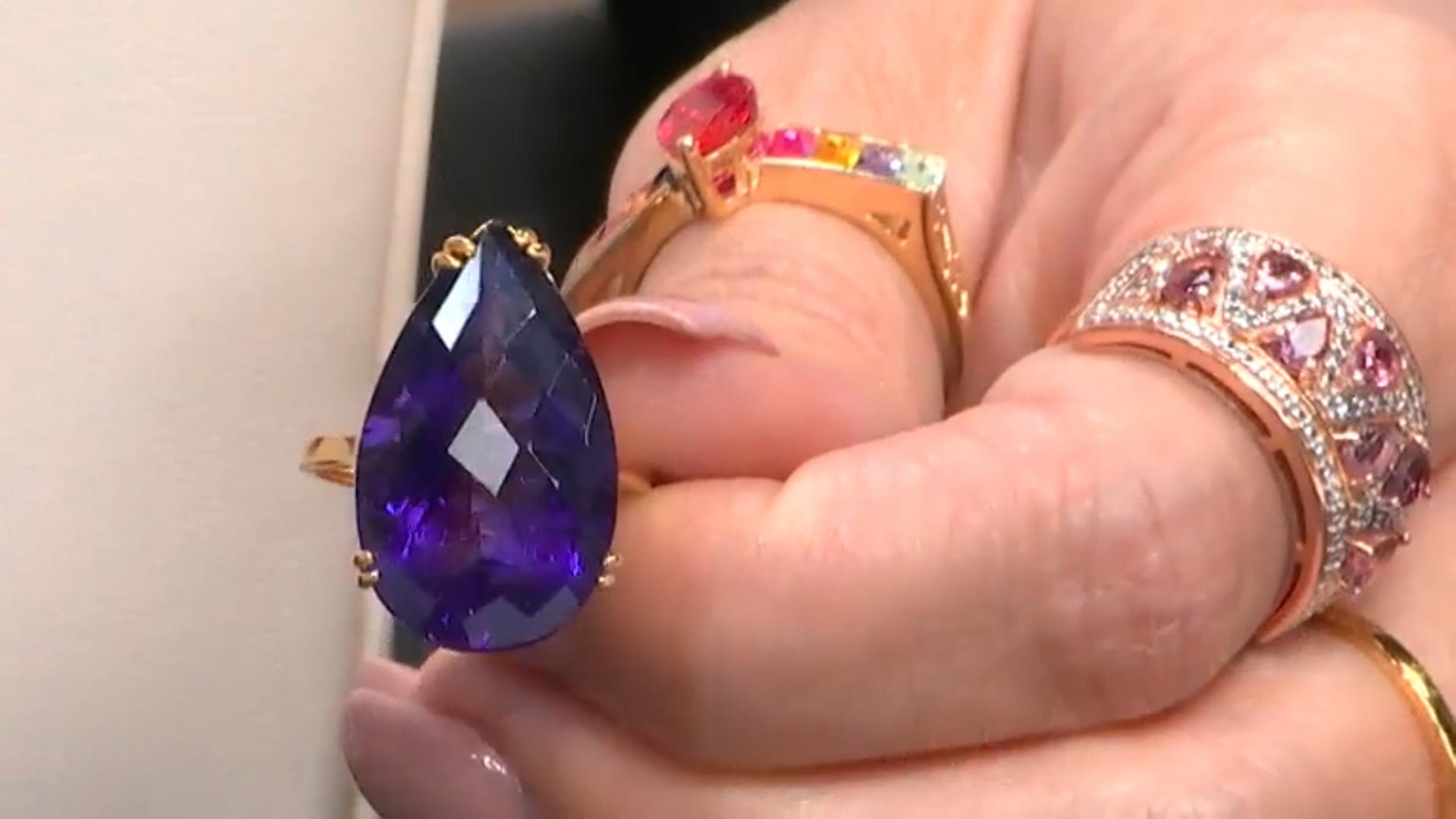 Purple African Amethyst 18k Yellow Gold Over Sterling Silver Ring 17.00ct Video Thumbnail