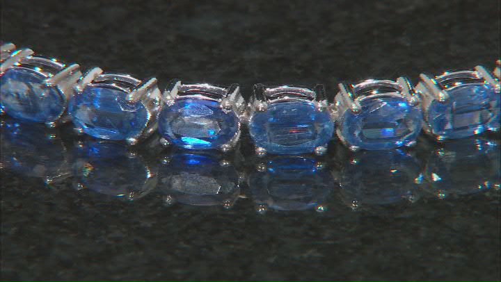 Blue Kyanite Rhodium Over Sterling Silver Bracelet. 14.07ctw Video Thumbnail
