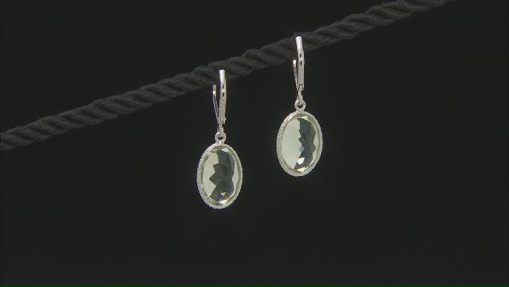 Green Prasolite Rhodium Over Sterling Silver Dangle Earrings  8.90ctw Video Thumbnail