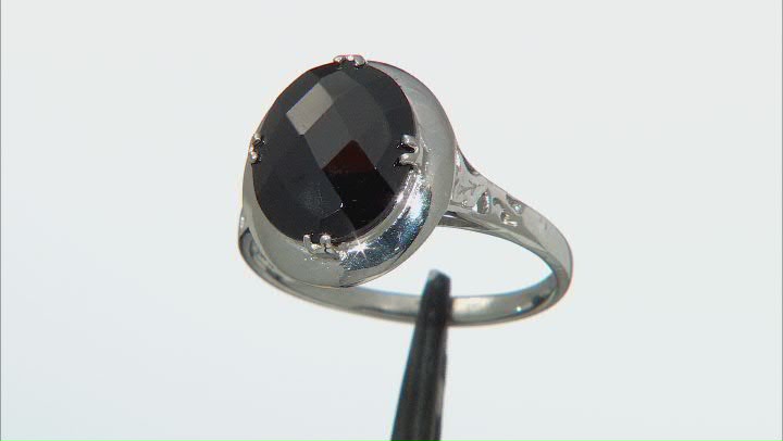 Black Spinel Rhodium Over Sterling Silver Ring  4.00ct Video Thumbnail