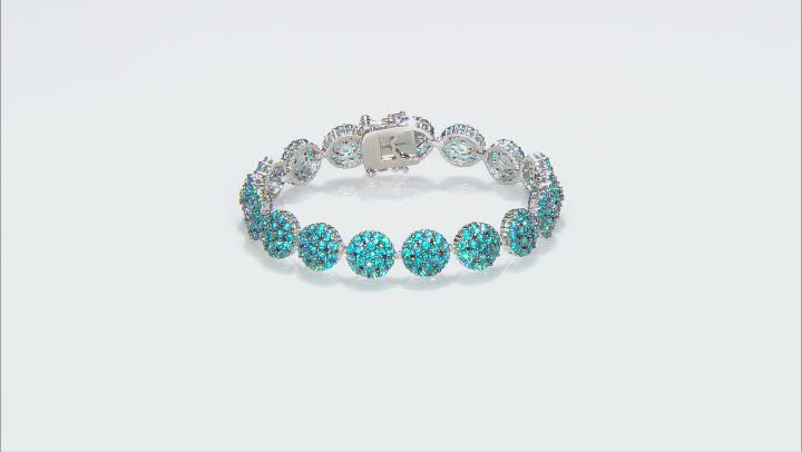 Neon Apatite Rhodium Over Silver Bracelet 5.00ctw Video Thumbnail