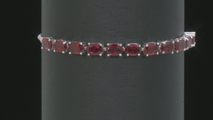 Red Garnet Rhodium Over Sterling Silver Bolo Bracelet 5.50ctw Video Thumbnail